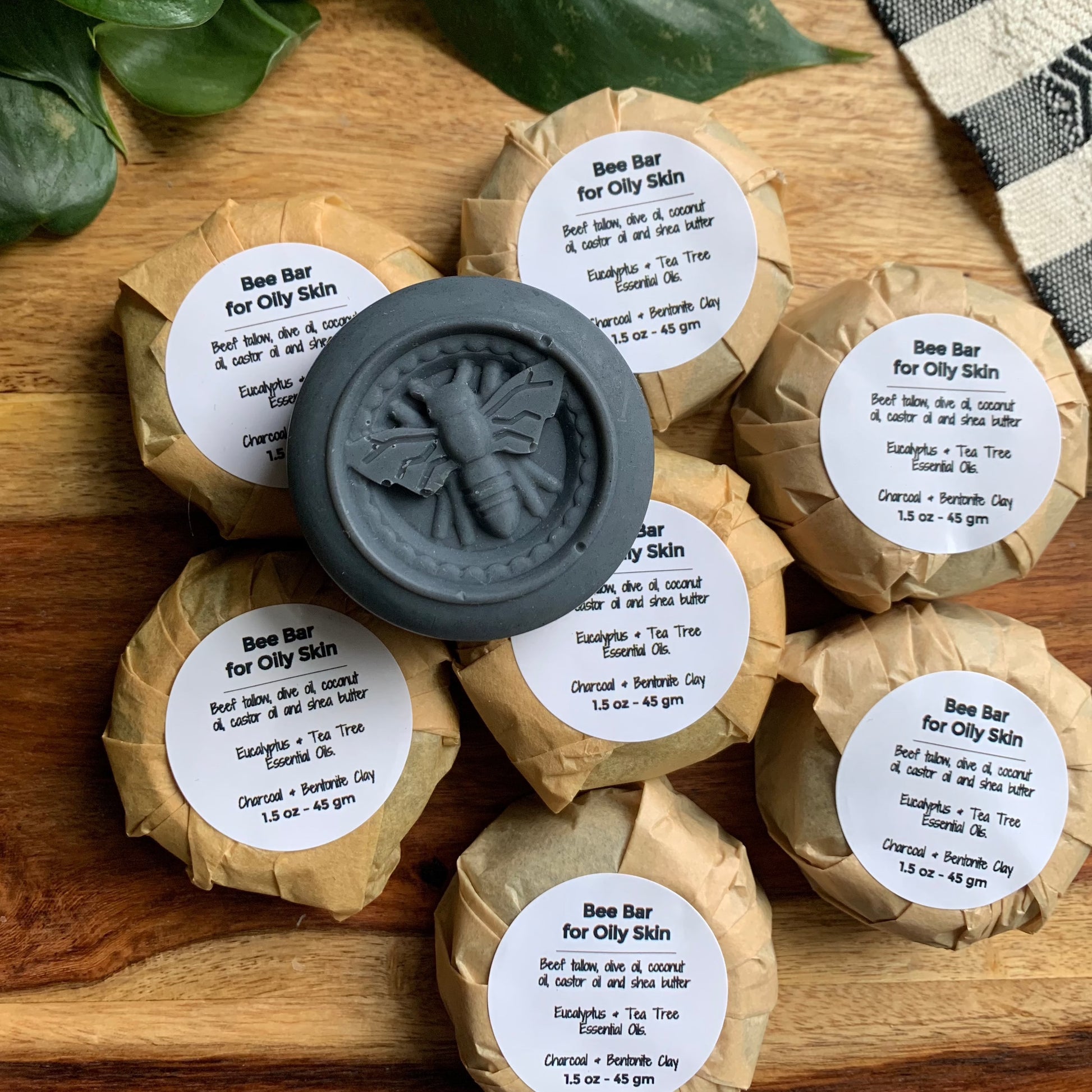 Round black facial bar for oily skin - Miller's Grove