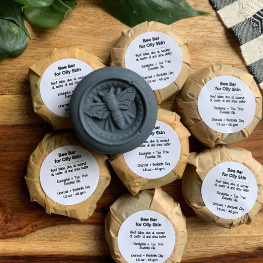 Round black facial bar for oily skin - Miller's Grove