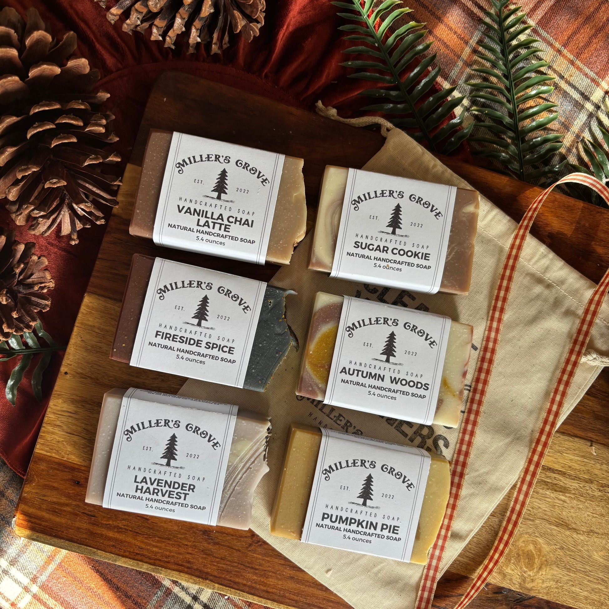 6 autumnal soaps by miller's grove 