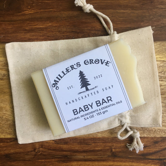 White bar of soap named "Baby Bar"